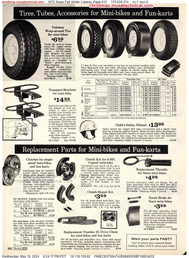 1972 Sears Fall Winter Catalog, Page 812