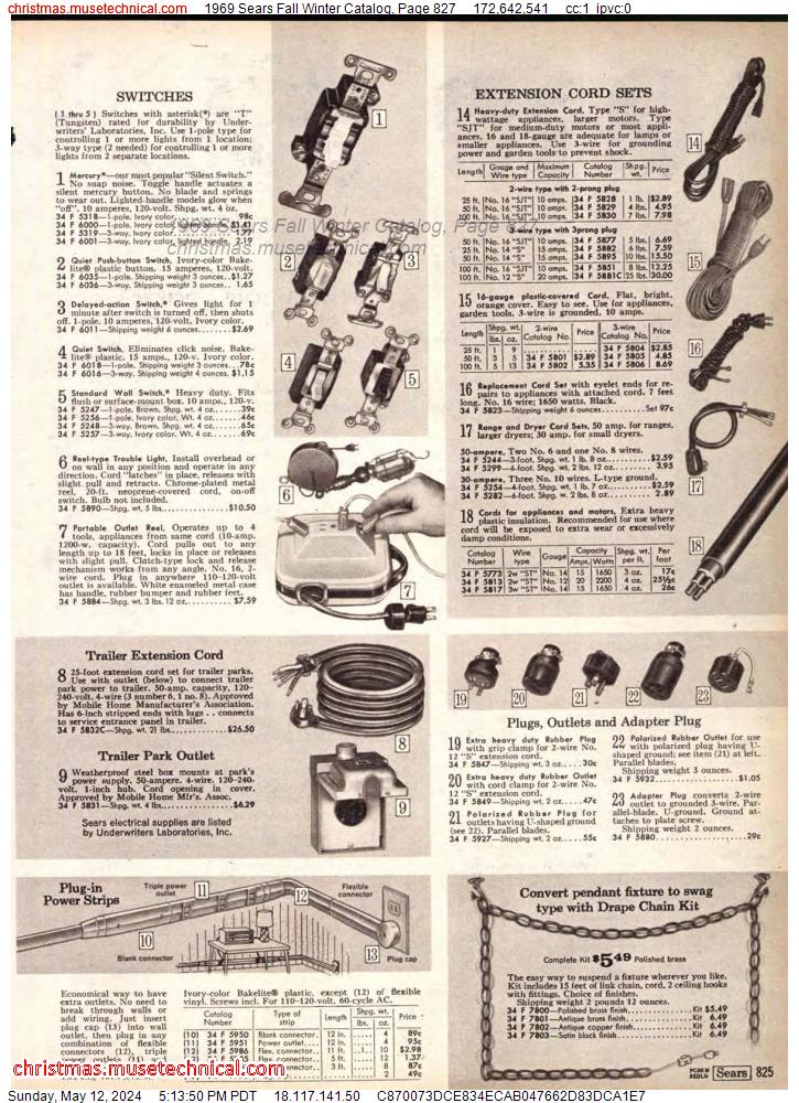 1969 Sears Fall Winter Catalog, Page 827