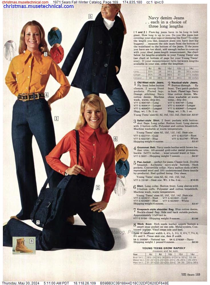 1971 Sears Fall Winter Catalog, Page 169