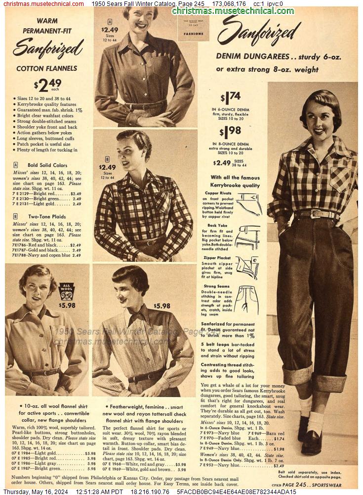 1950 Sears Fall Winter Catalog, Page 245