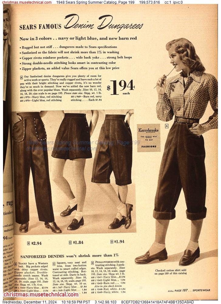 1948 Sears Spring Summer Catalog, Page 199