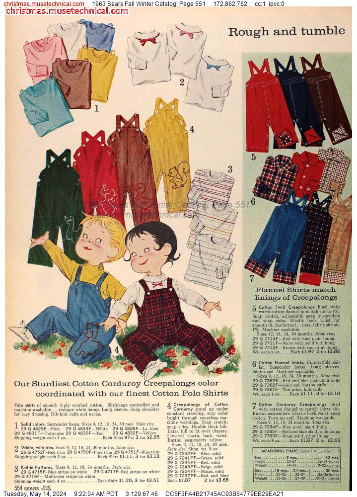 1963 Sears Fall Winter Catalog, Page 551