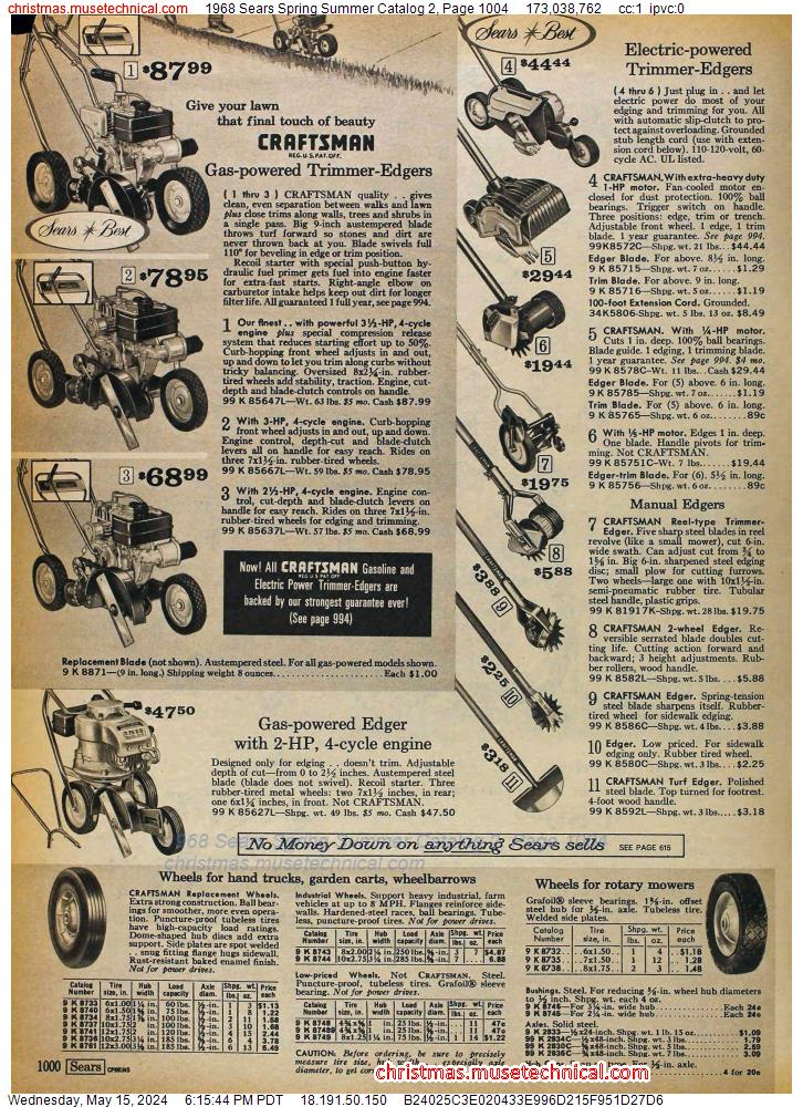 1968 Sears Spring Summer Catalog 2, Page 1004