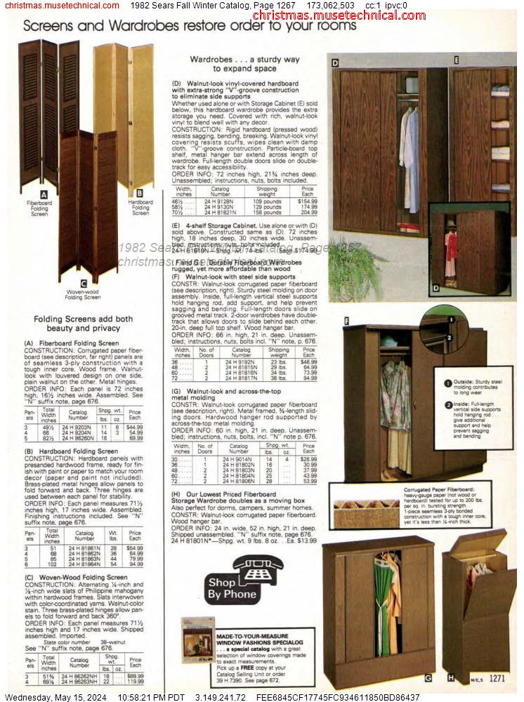 1982 Sears Fall Winter Catalog, Page 1267