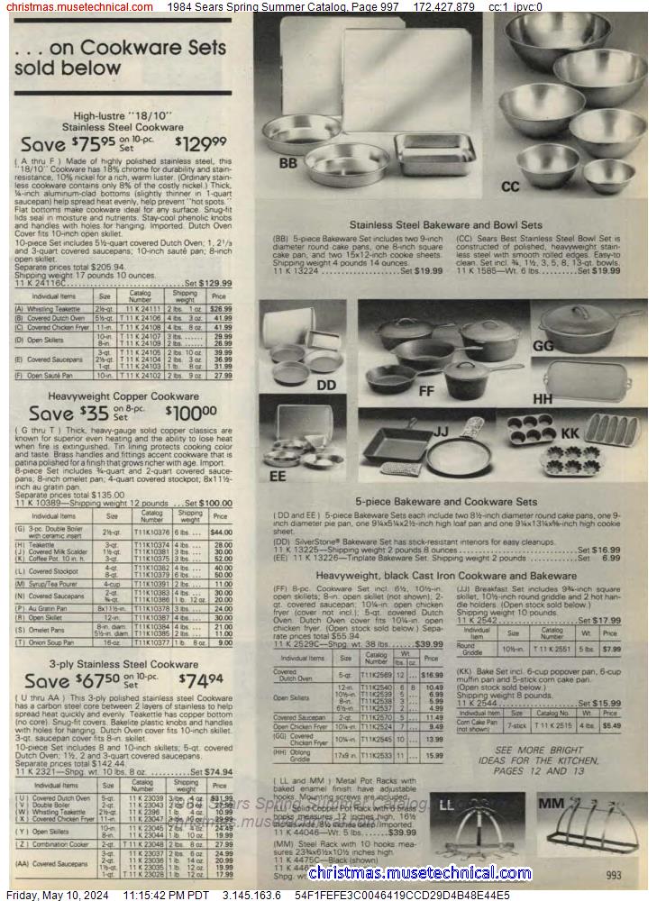 1984 Sears Spring Summer Catalog, Page 997