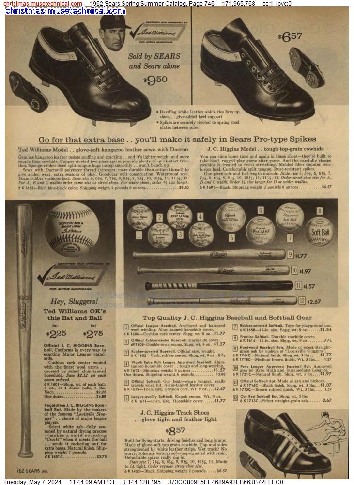 1962 Sears Spring Summer Catalog, Page 746