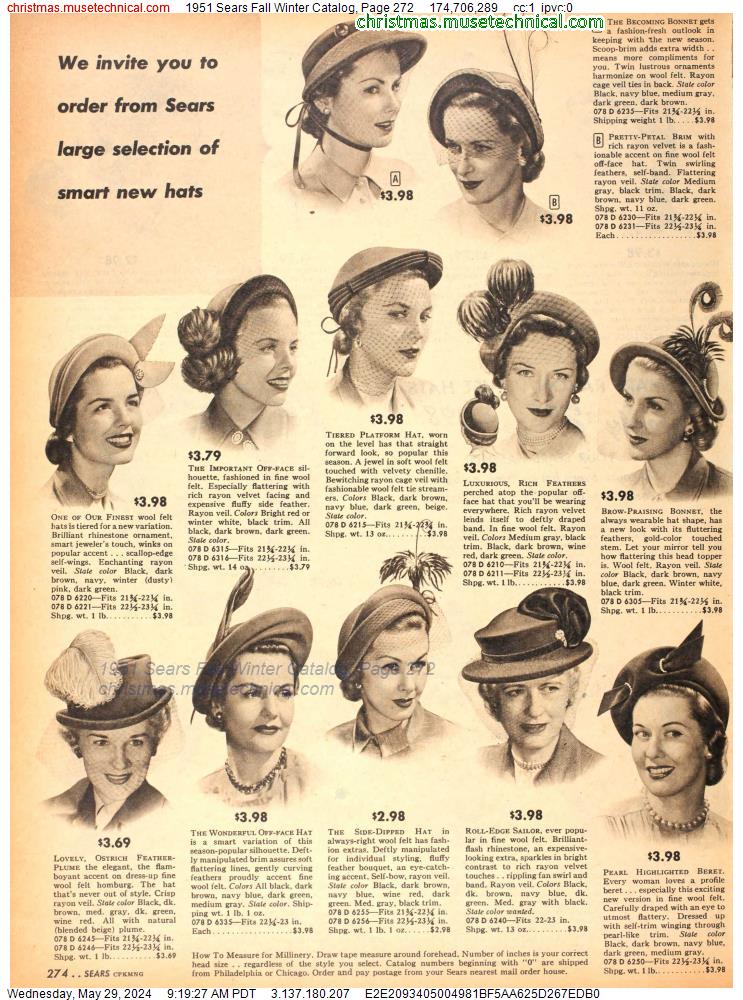 1951 Sears Fall Winter Catalog, Page 272