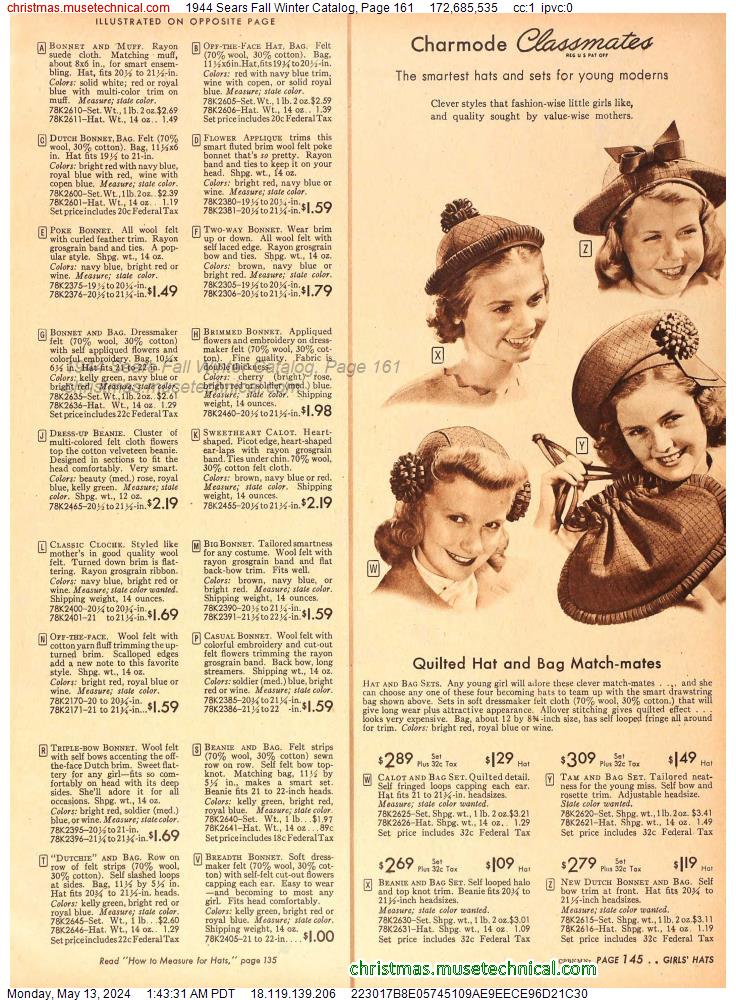 1944 Sears Fall Winter Catalog, Page 161
