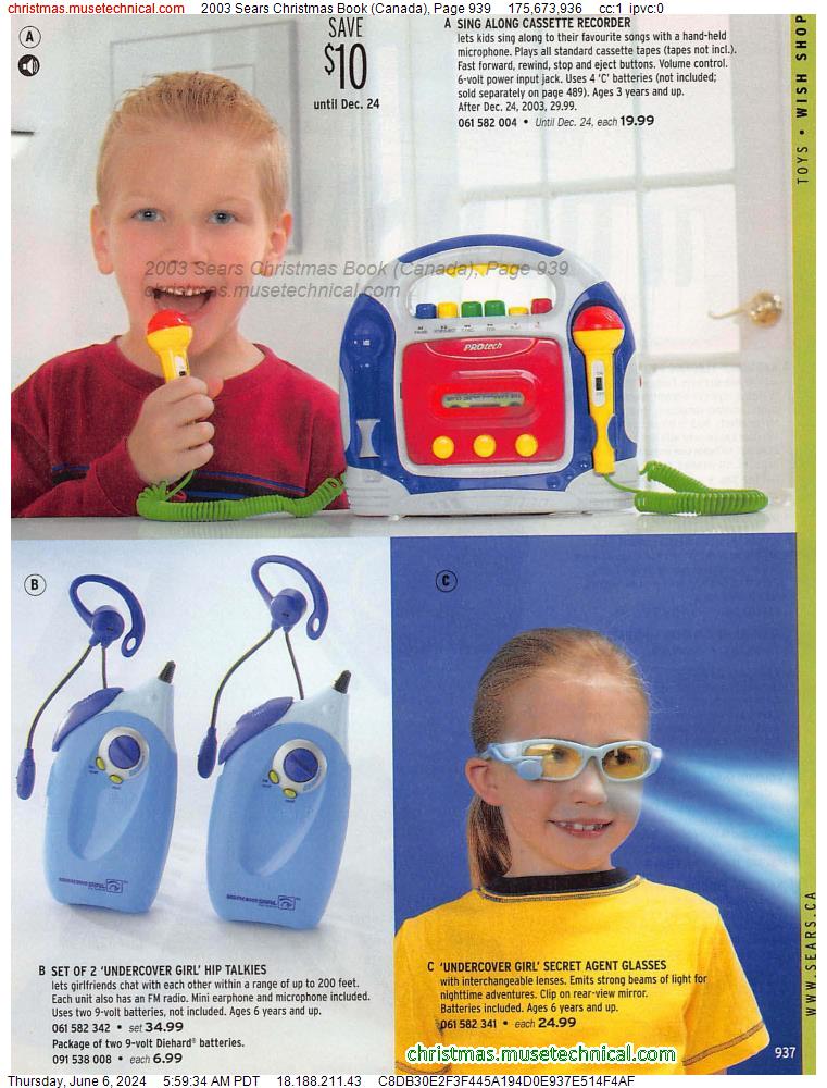 2003 Sears Christmas Book (Canada), Page 939