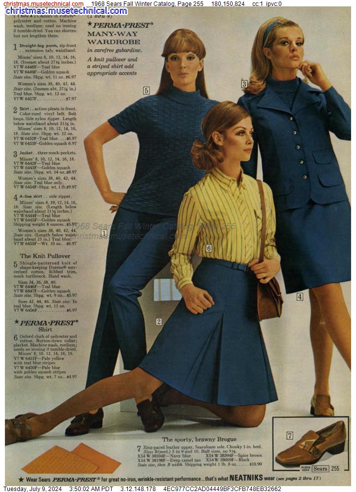 1968 Sears Fall Winter Catalog, Page 255
