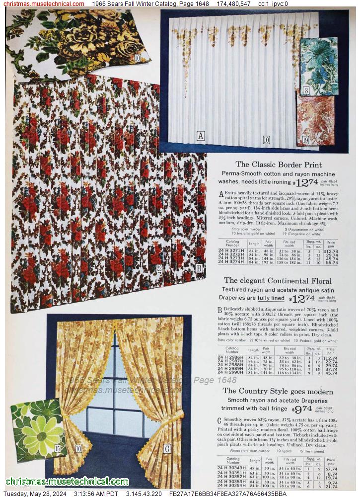 1966 Sears Fall Winter Catalog, Page 1648