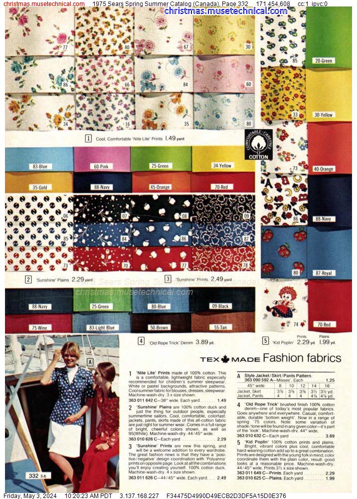 1975 Sears Spring Summer Catalog (Canada), Page 332