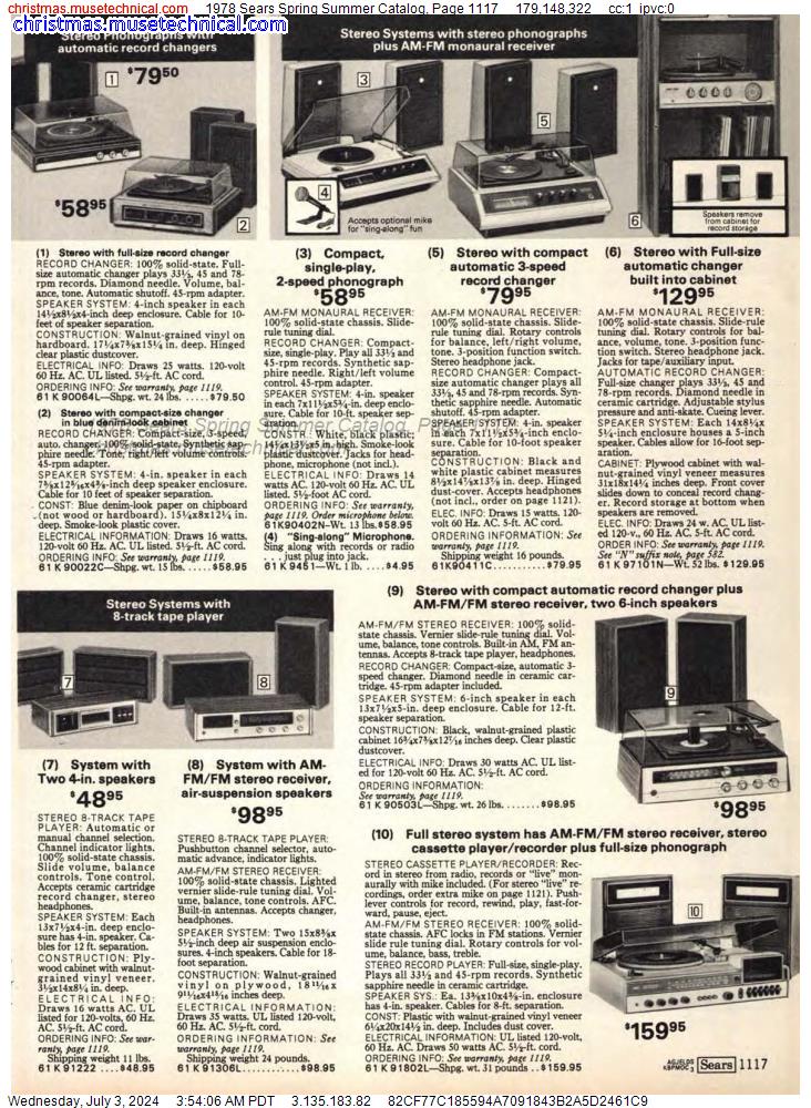 1978 Sears Spring Summer Catalog, Page 1117