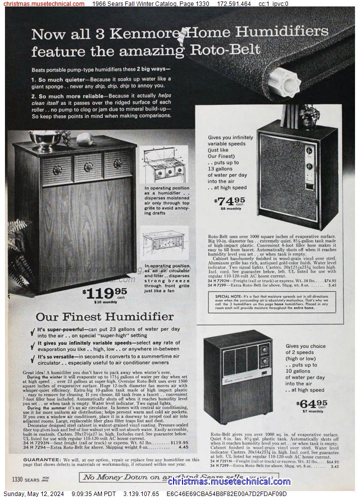 1966 Sears Fall Winter Catalog, Page 1330