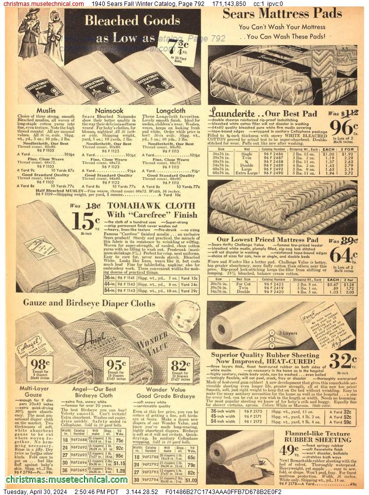 1940 Sears Fall Winter Catalog, Page 792