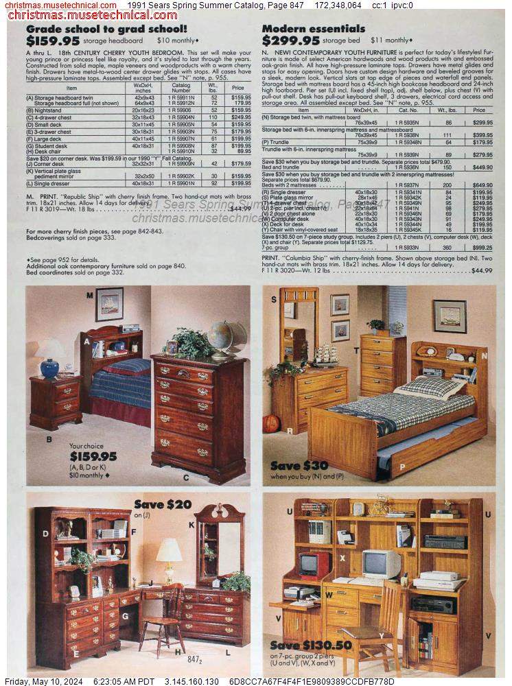 1991 Sears Spring Summer Catalog, Page 847