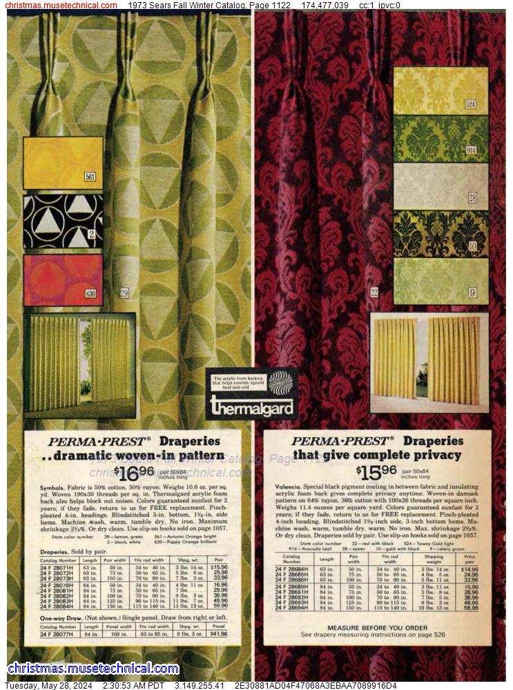 1973 Sears Fall Winter Catalog, Page 1122