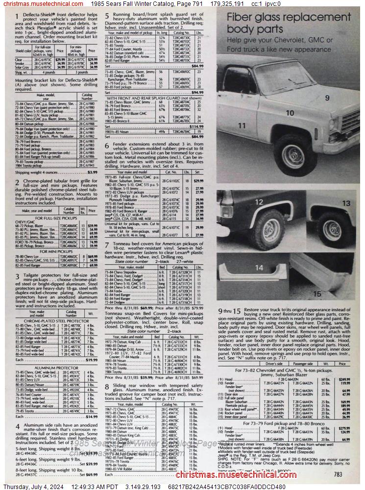 1985 Sears Fall Winter Catalog, Page 791