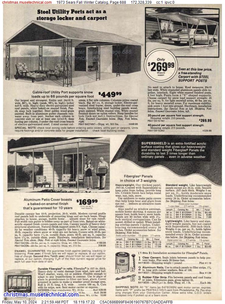 1973 Sears Fall Winter Catalog, Page 688