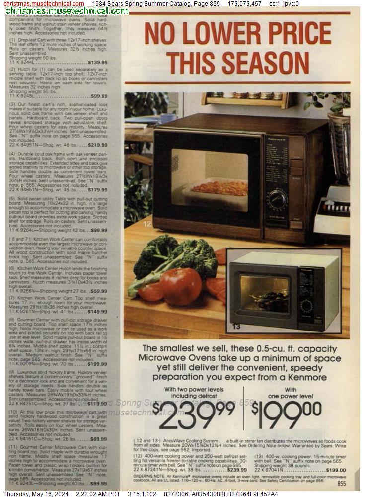 1984 Sears Spring Summer Catalog, Page 859