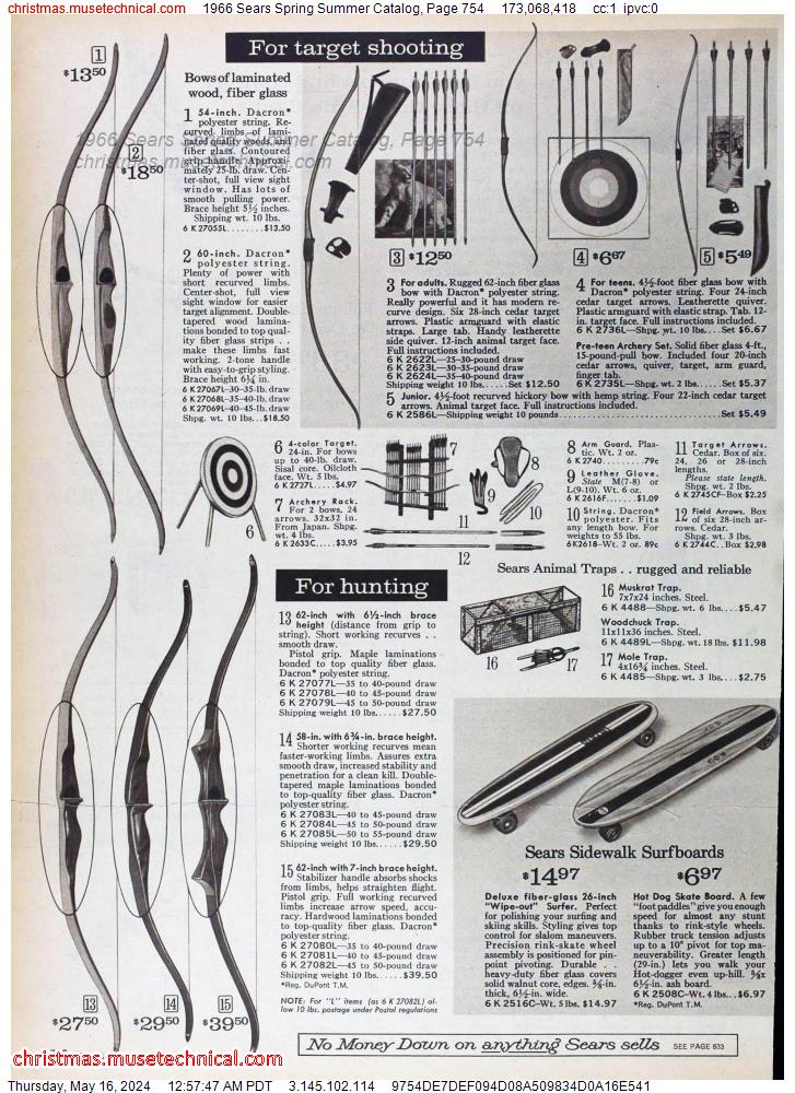 1966 Sears Spring Summer Catalog, Page 754