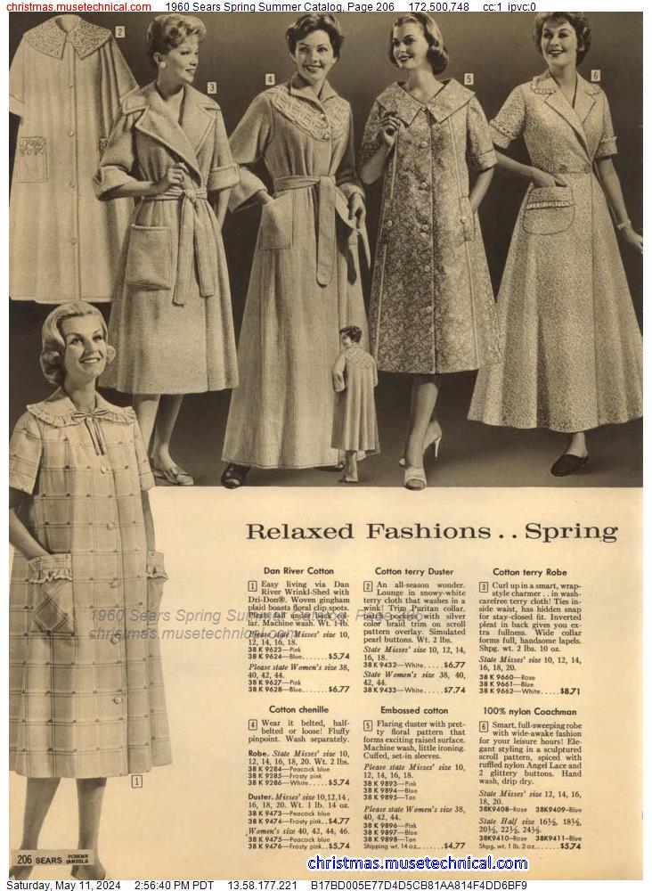 1960 Sears Spring Summer Catalog, Page 206