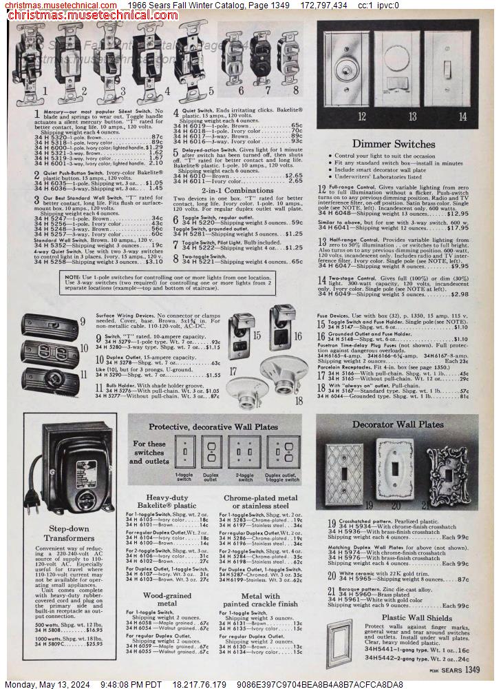 1966 Sears Fall Winter Catalog, Page 1349