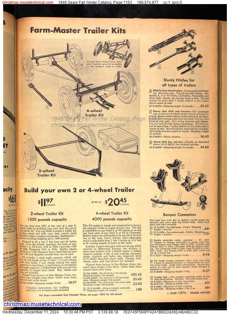 1946 Sears Fall Winter Catalog, Page 1153