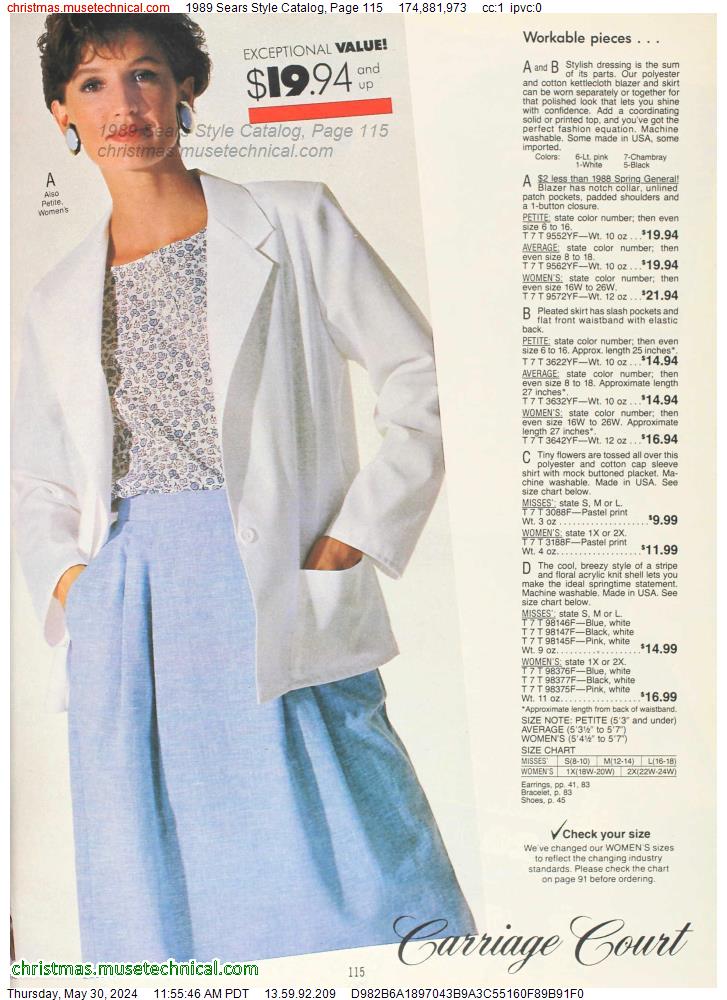 1989 Sears Style Catalog, Page 115