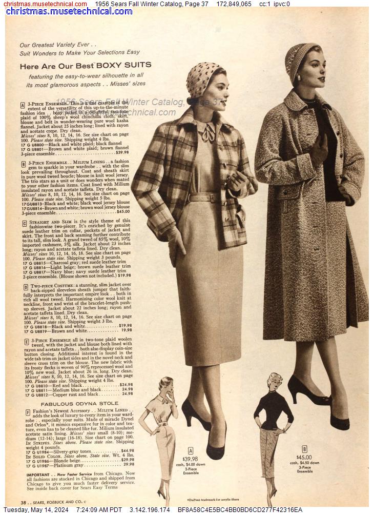 1956 Sears Fall Winter Catalog, Page 37
