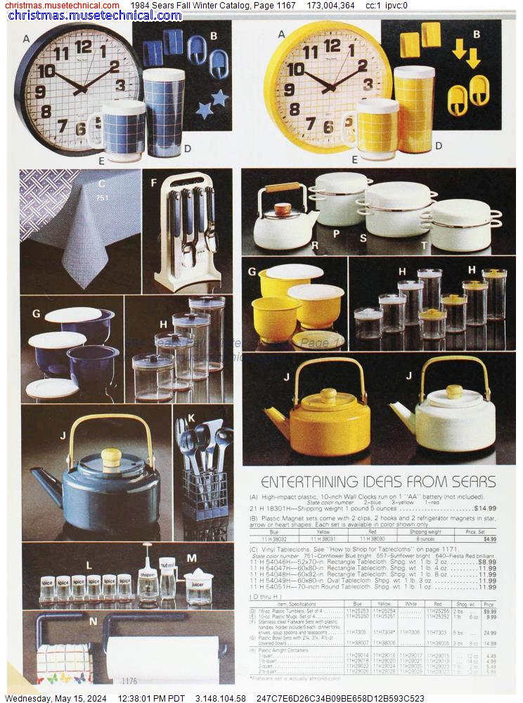 1984 Sears Fall Winter Catalog, Page 1167