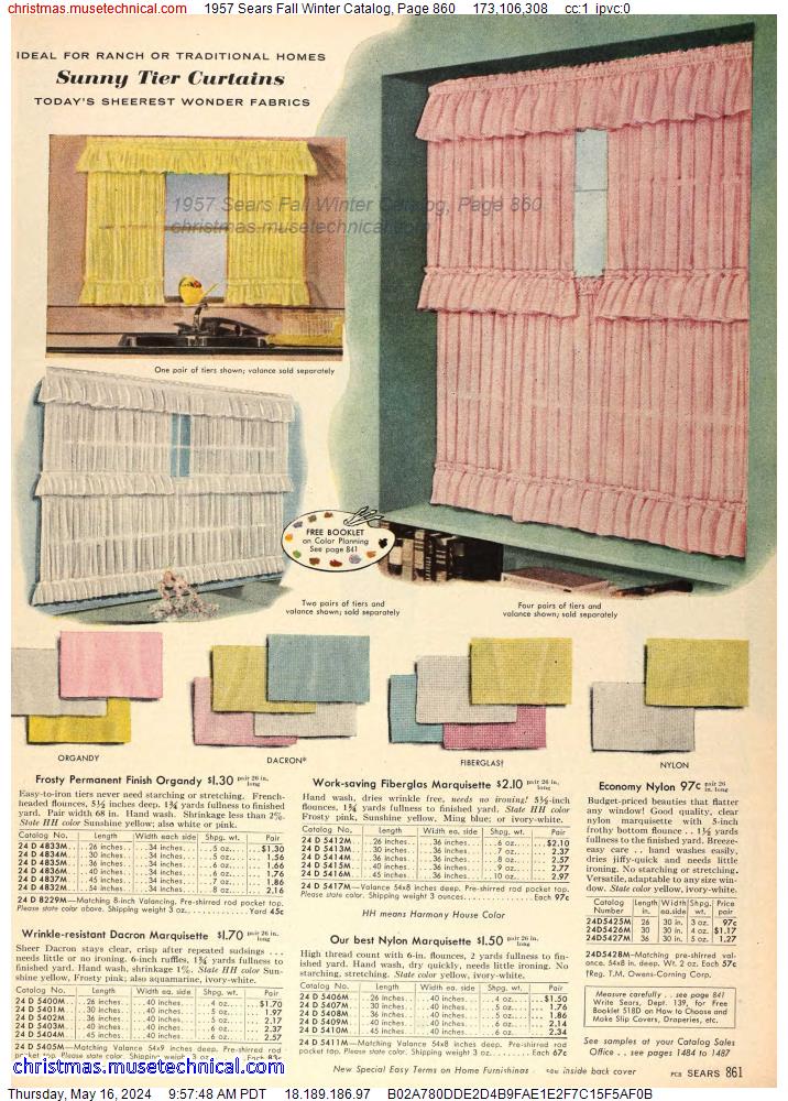 1957 Sears Fall Winter Catalog, Page 860