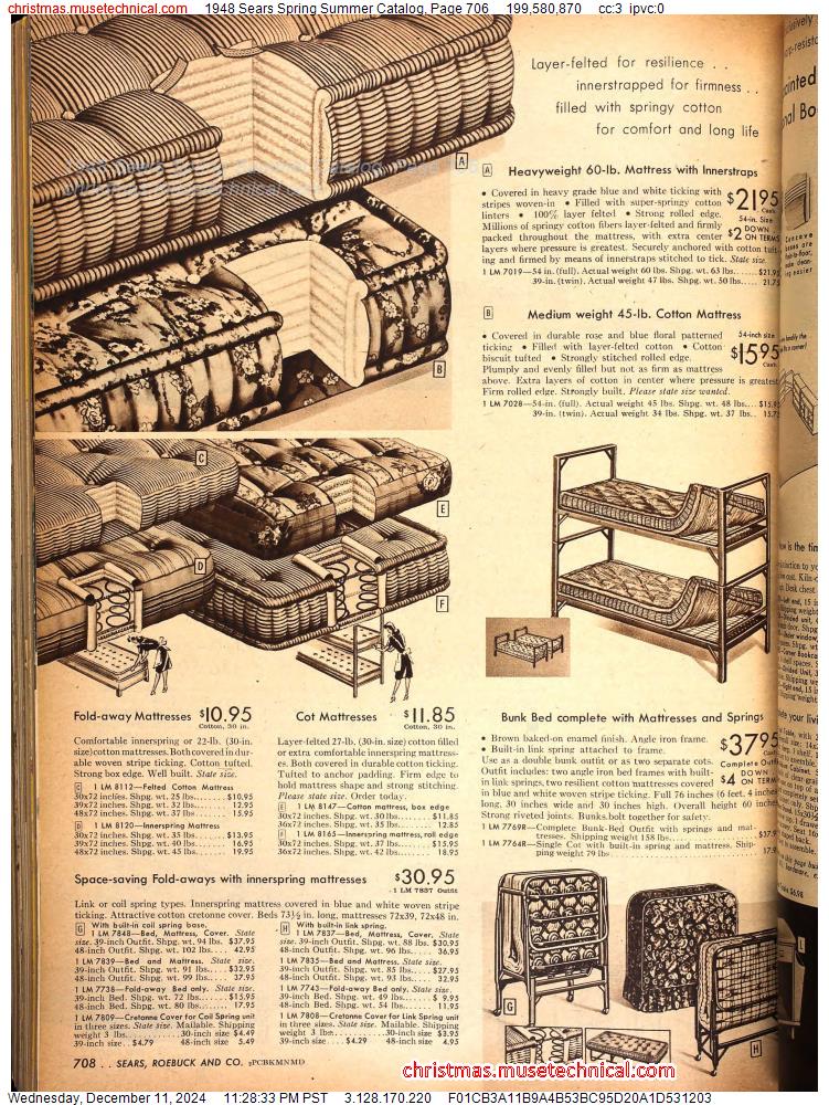 1948 Sears Spring Summer Catalog, Page 706