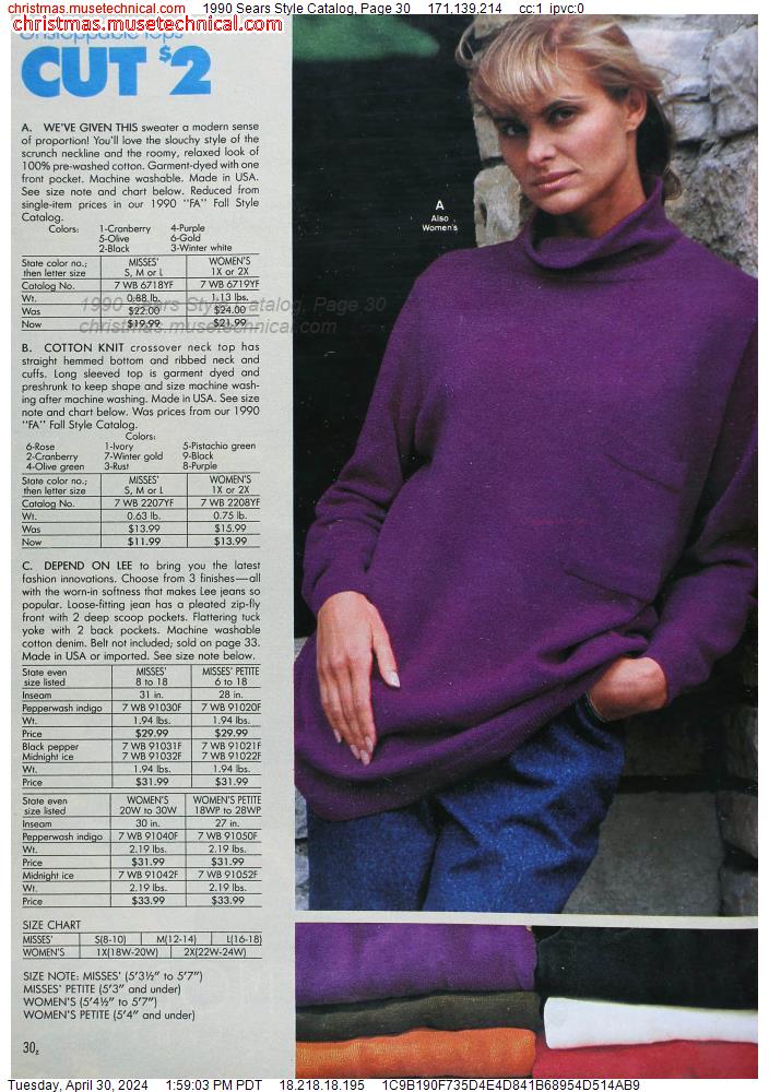 1990 Sears Style Catalog, Page 30