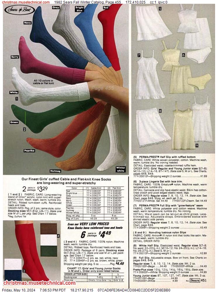 1982 Sears Fall Winter Catalog, Page 455