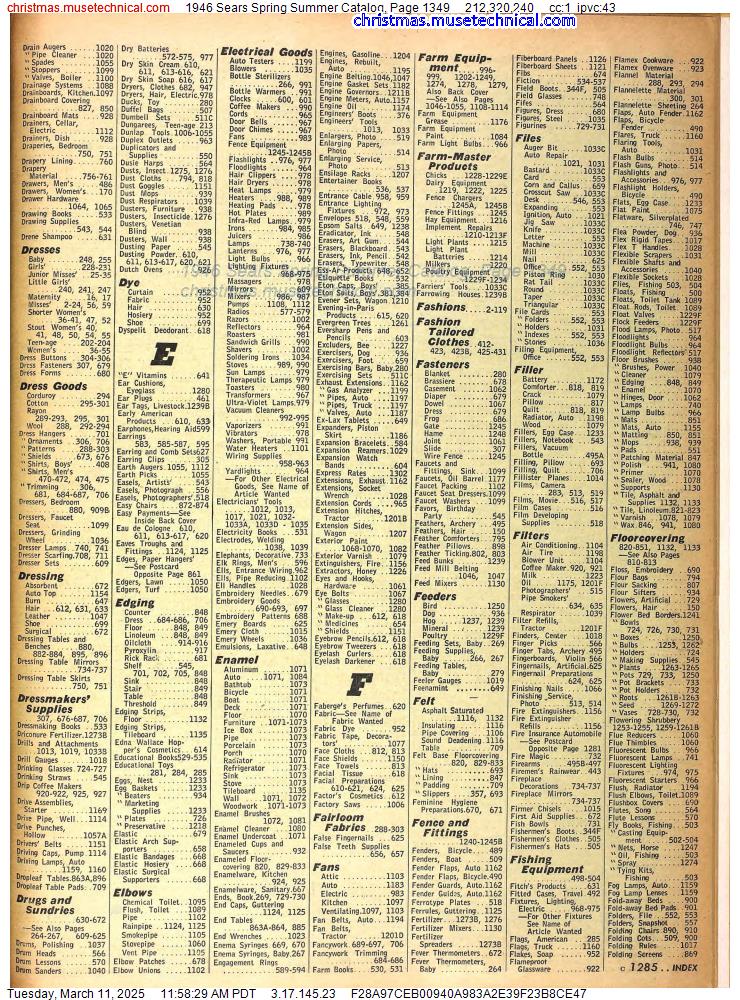 1946 Sears Spring Summer Catalog, Page 1349