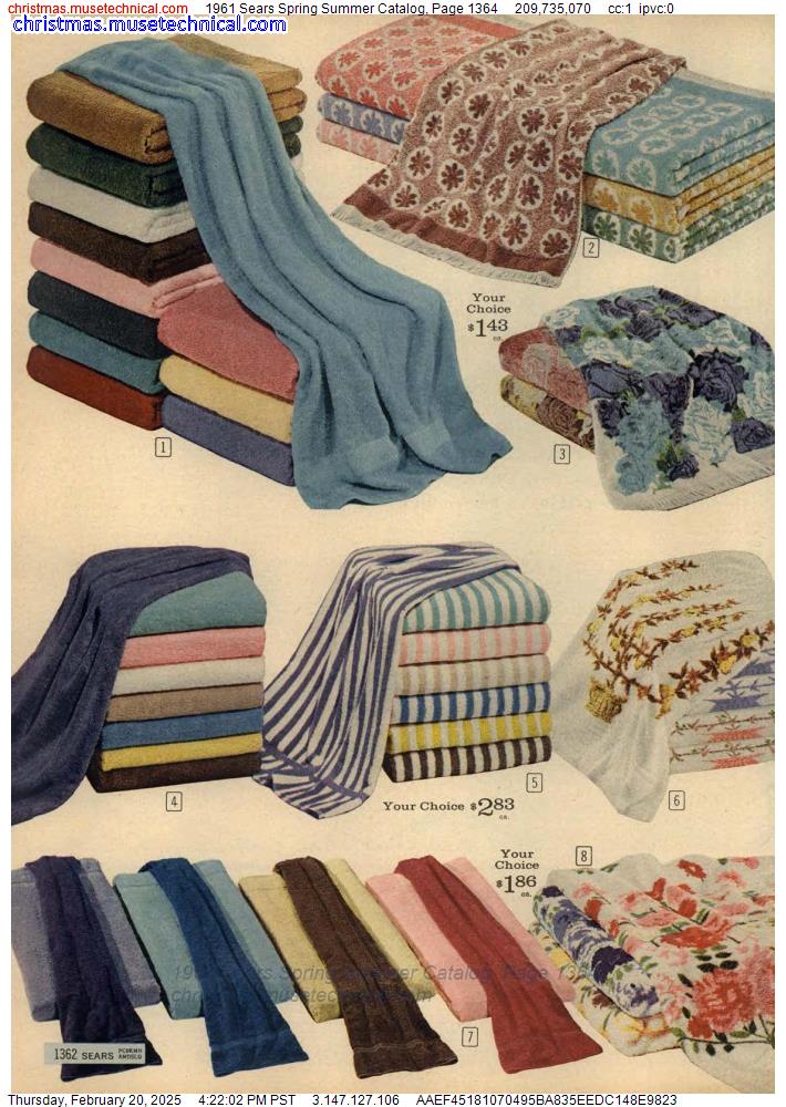 1961 Sears Spring Summer Catalog, Page 1364