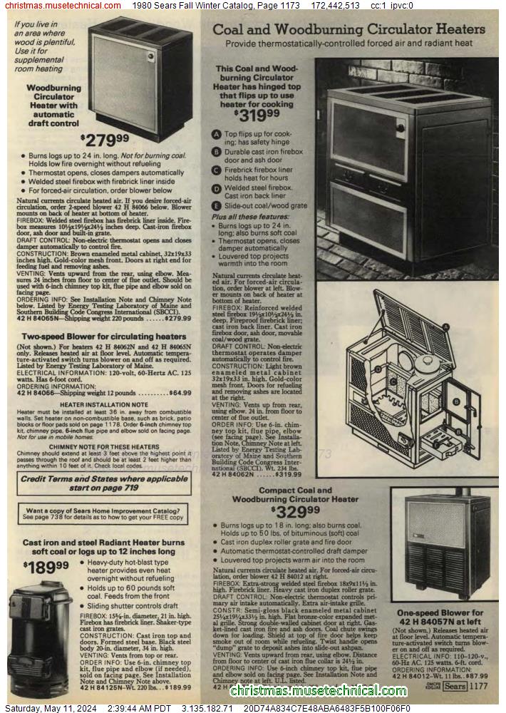 1980 Sears Fall Winter Catalog, Page 1173
