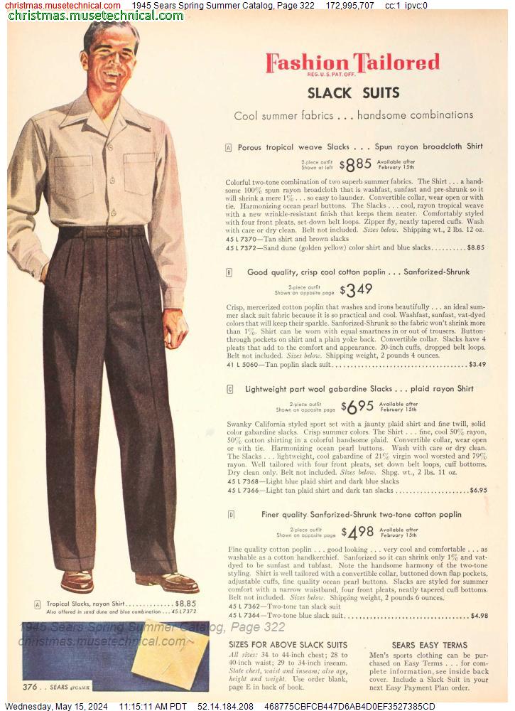 1945 Sears Spring Summer Catalog, Page 322