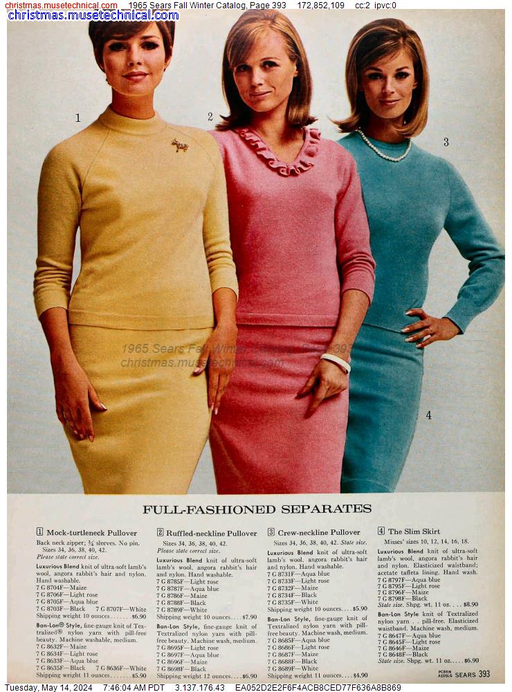 1965 Sears Fall Winter Catalog, Page 393