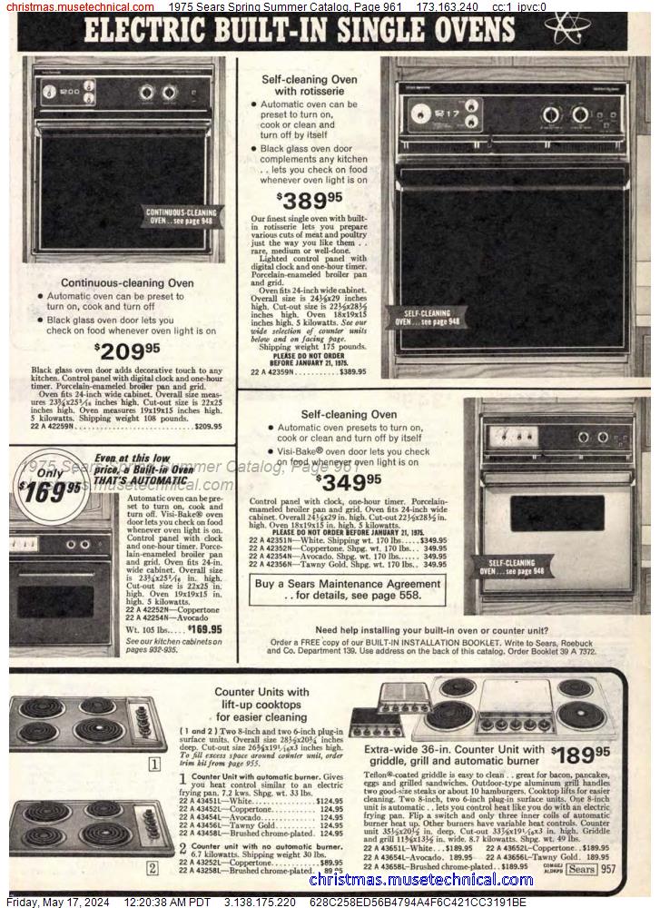 1975 Sears Spring Summer Catalog, Page 961