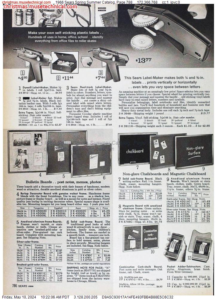 1966 Sears Spring Summer Catalog, Page 788