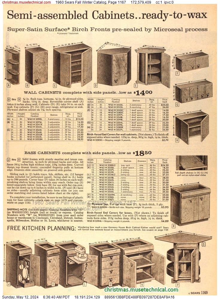 1960 Sears Fall Winter Catalog, Page 1167