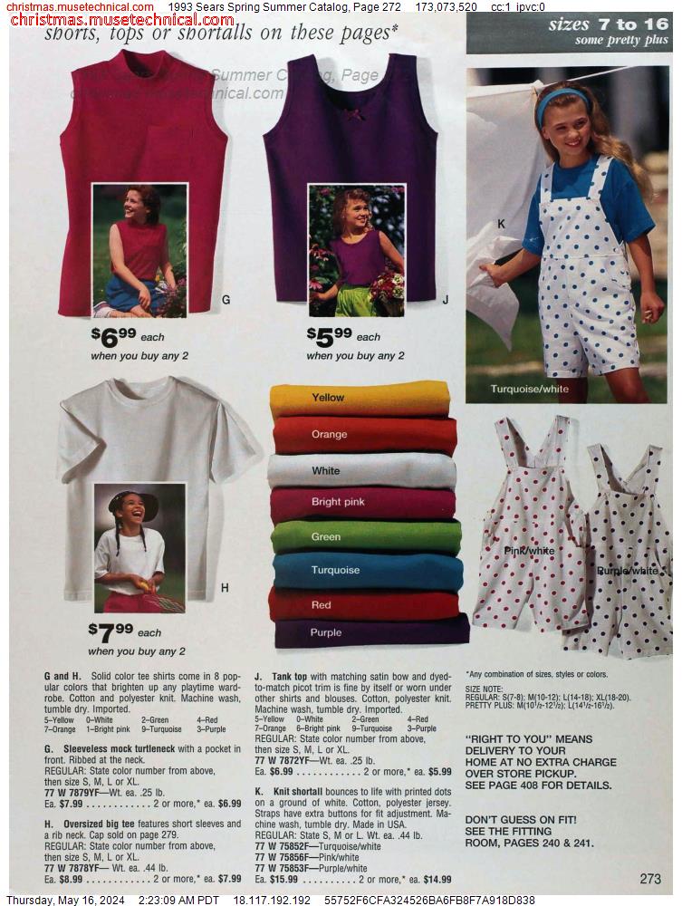 1993 Sears Spring Summer Catalog, Page 272