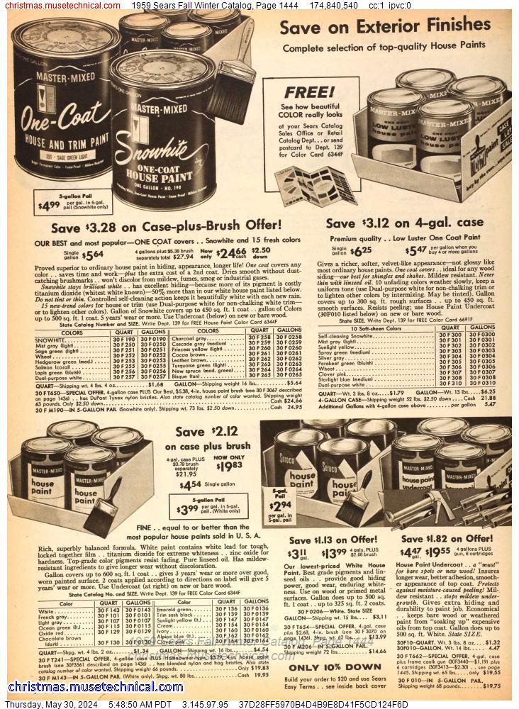 1959 Sears Fall Winter Catalog, Page 1444