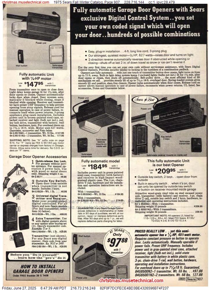 1975 Sears Fall Winter Catalog, Page 907
