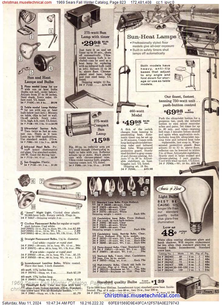 1969 Sears Fall Winter Catalog, Page 823