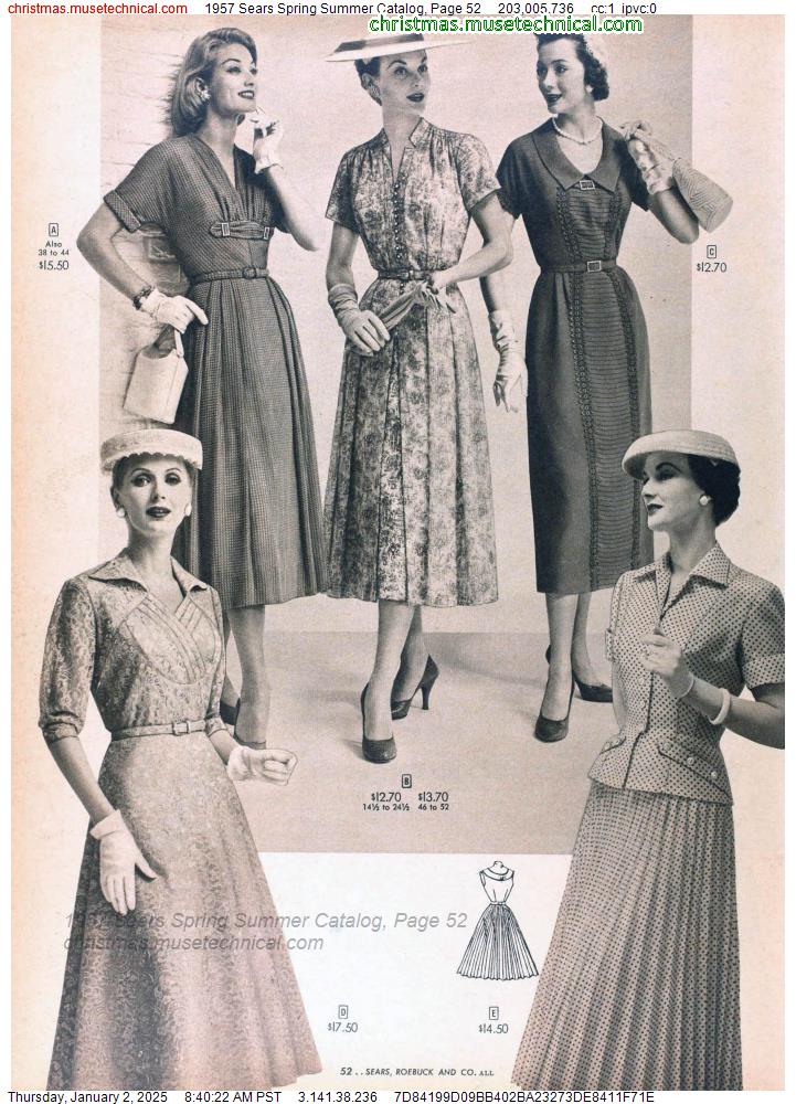 1957 Sears Spring Summer Catalog, Page 52