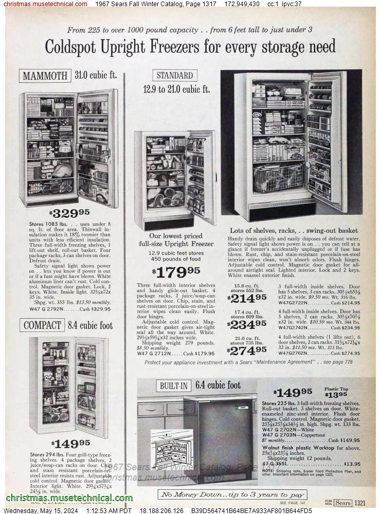 1967 Sears Fall Winter Catalog, Page 1317