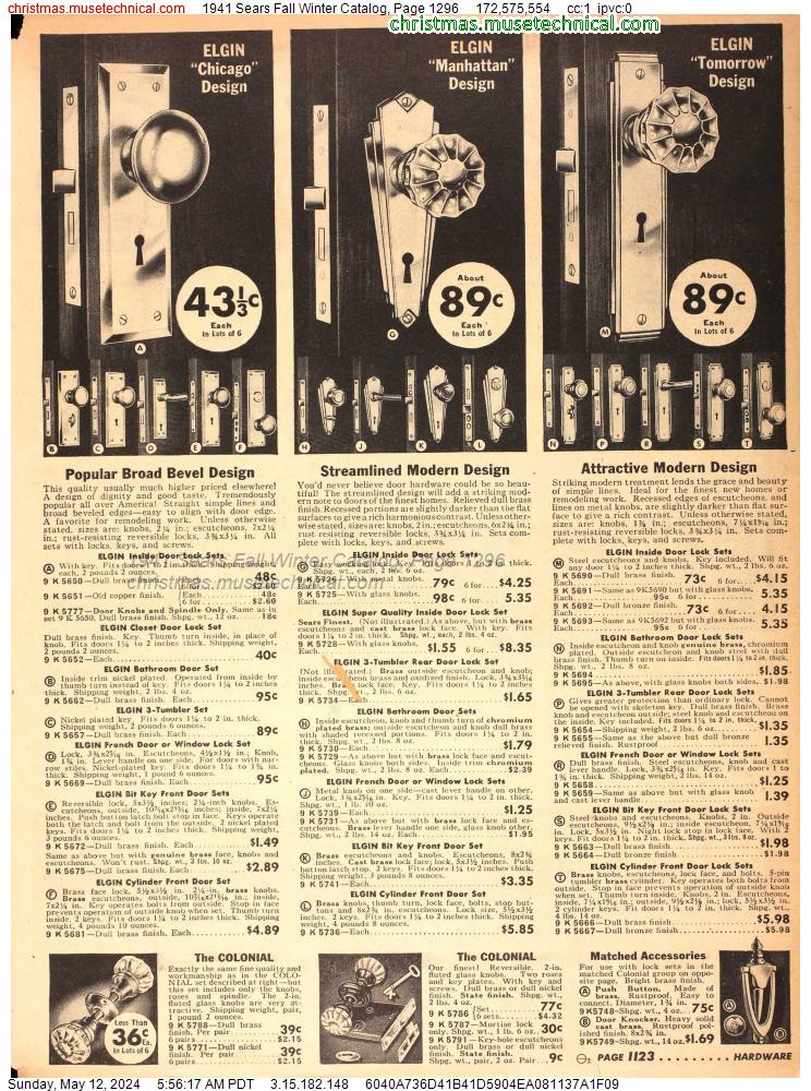 1941 Sears Fall Winter Catalog, Page 1296